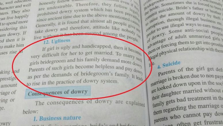 This Maharashtra Textbook Promises Bridegrooms Demand More Dowry From 'Ugly' Girls