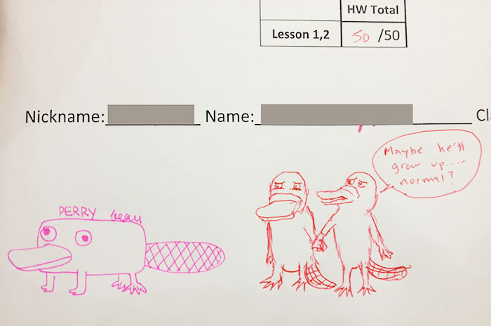THIS INSTRUCTOR HILARIOUSLY FINISHES THIS DOODLES REGARDING THEIR PUPILS.