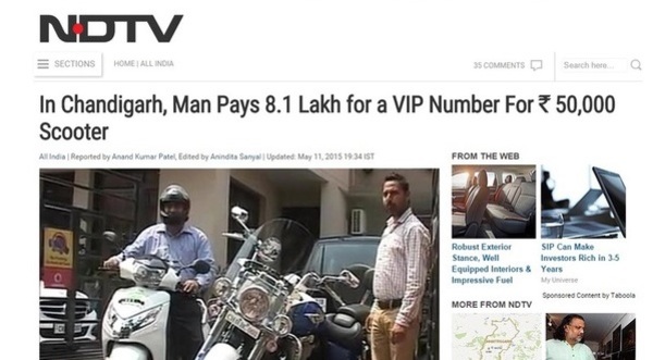 Indian Man Buys Scooter Worth Rs 50,000. Spends Rs 8.1 Lakhs For VIP Number