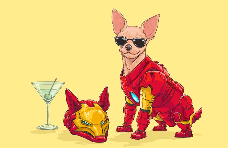 Artist Creates Brilliant Illustrations Of Dogs Dressed Up As Marvel Characters