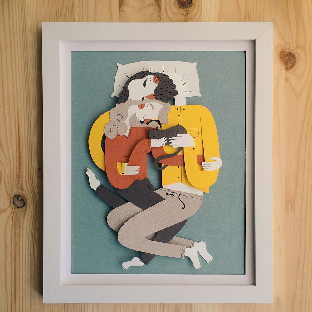 Family Portraits Illustrated with Paper by JotakÃ¡