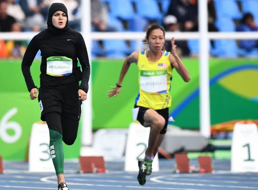 Rio 2016: Sprinter Wearing Hijab Becomes The First Saudi Woman To Compete In 100m