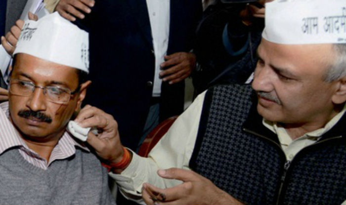 ABVP Activists Throw Ink At Delhi CM Arvind Kejriwal After Surgical Strike Comment