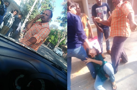 Sub-Inspector Beats His Daughter Up On The Street While The Crowd Watches As Meek Spectators
