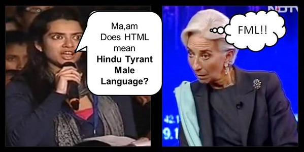 NDTV GirlAsks IMF Chief If Indiaâ€™s Growth Will Be Restricted To â€˜Hindu Malesâ€™ Only