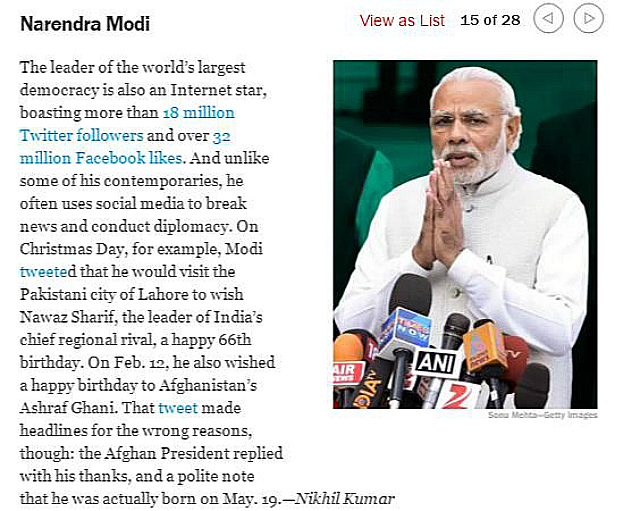 TIME Magazine Ranks Modi Among 30 Most Influential People On The Internet, 2nd Year In A Row!