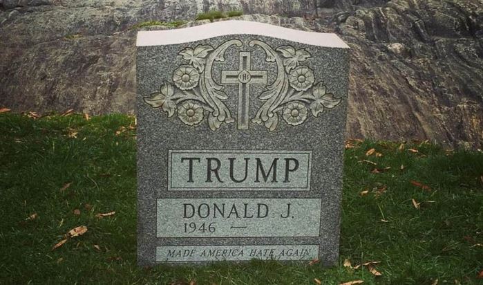Someone Erected Donald Trump Tombstone In New York Central Park And The Epitaph Is Just Perfect