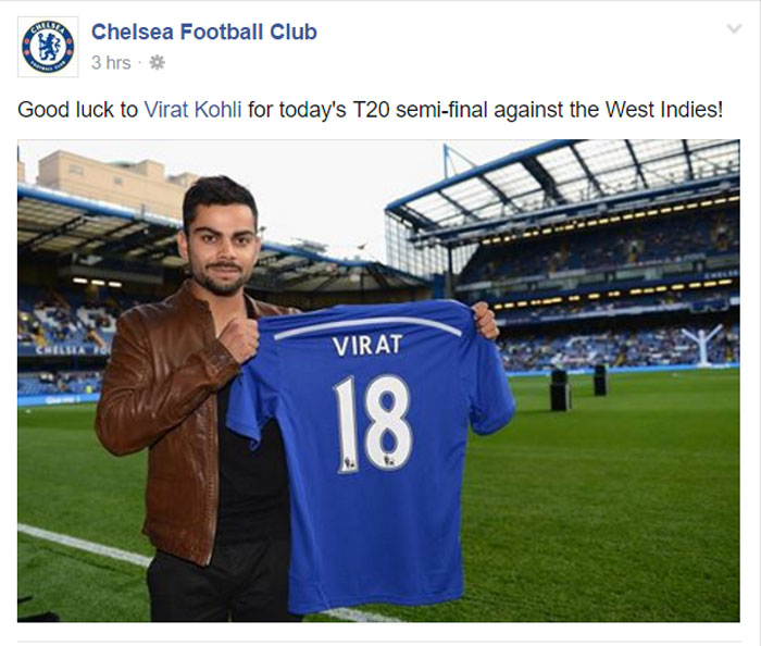 Chelsea Loves Virat Kohli And Wished Him All The Best For T20 World Cup Semi Finals