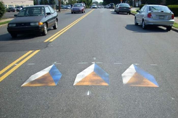 Indias Roads Will Soon Have 3D Painted Speed Breakers To Slow Down Motorists