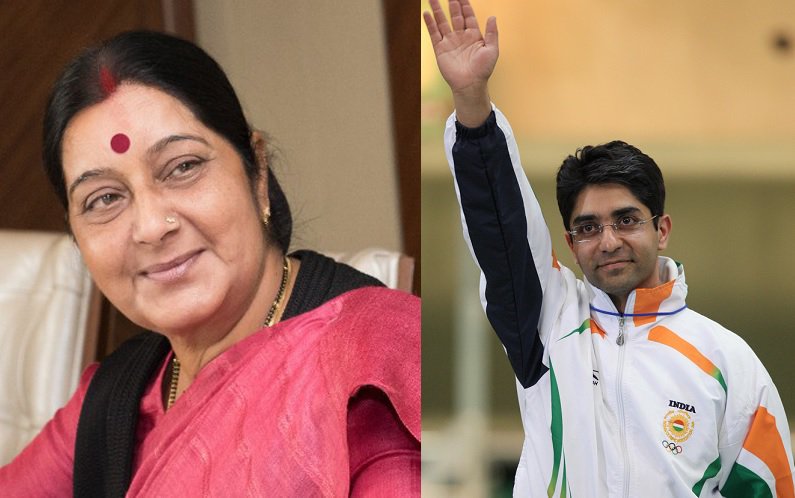 Sushma Swaraj Rescues A Distressed Abhinav Bindra In Germany and Asks For This In Return