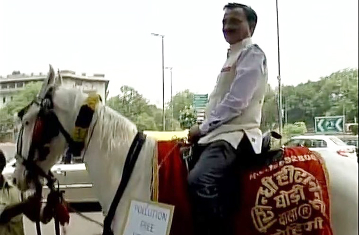 BJP MP Rides A Horse To Parliament To Mark His Protest Against OddEven