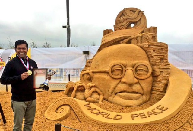 Indian Sand Artist Sudarsan Pattnaik Wins Gold At International Championship In Russia
