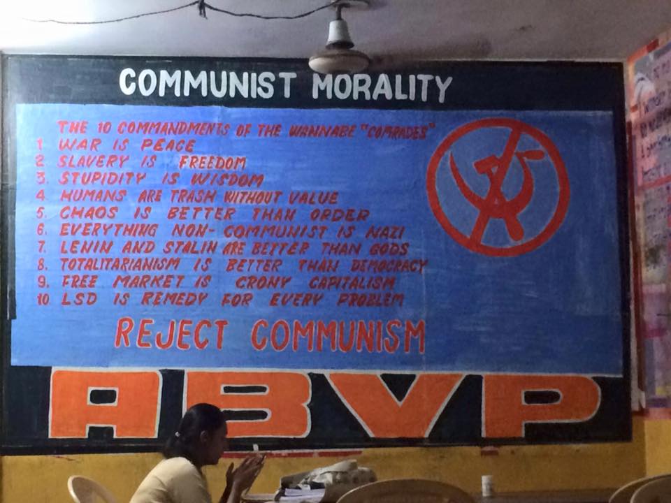This Poster In JNU Summarizes ABVP Understanding Of Communism Here is Why We Support It