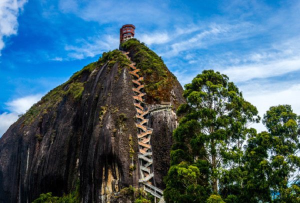 Will You Brave This Steep Climb At The Rock Of Guatape In Colombia For A Breathtaking View