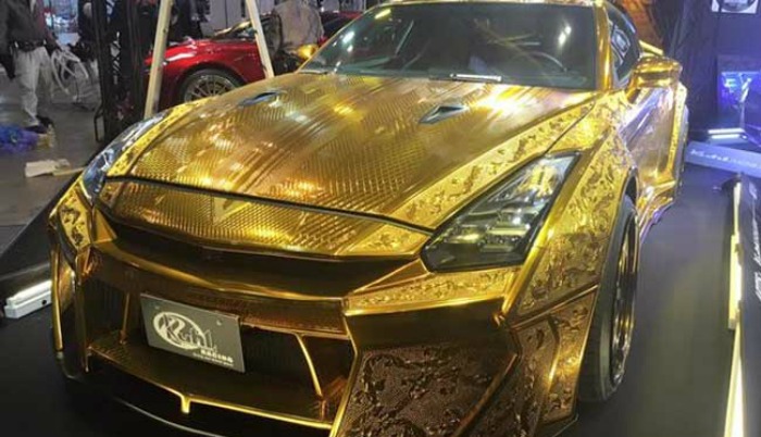 Million Dollar Gold-Plated Car Godzilla Goes On Display In Dubai