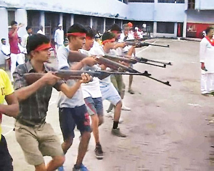 Bajrang Dal Is Teaching Boys To Jump Through Fire And Use Weapons To Save Hindus