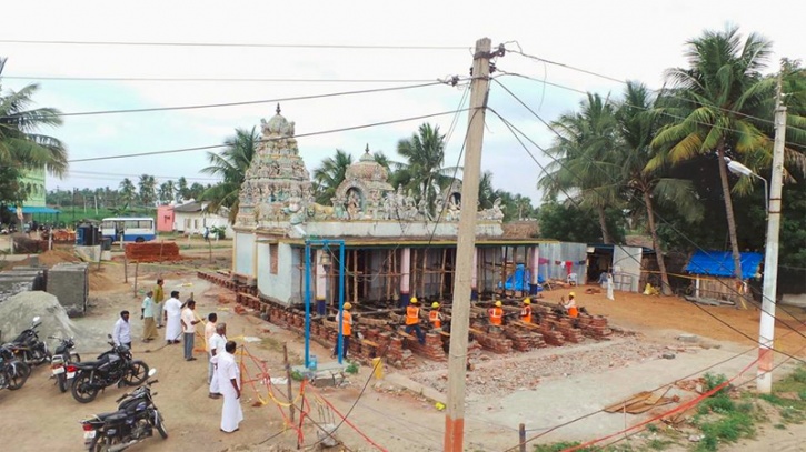 Engineering Team Rolls Over Old Tamil Nadu Temple To A New Site Enters Limca Book Of Records