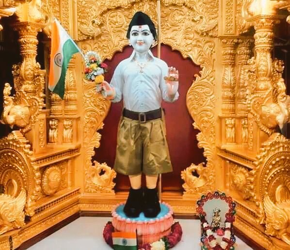 Surat Temple Under Fire For Dressing Idol Of Lord Swaminarayan In RSS Uniform